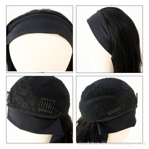 150% 180% Virgin Brazilian Human Hair Headband Wigs For Black Women Cuticle Aligned Hair Non Lace Wigs With Headband